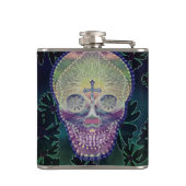 虹色、ハートの砂糖のスカル フラスク (裏面)