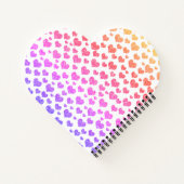 虹色 偽 グリッター ハート 明るい カラフル オーダーメイド ノートブック (裏面)