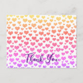 虹色 偽 グリッター ハート 明るい カラフル オーダーメイド ポストカード (正面)
