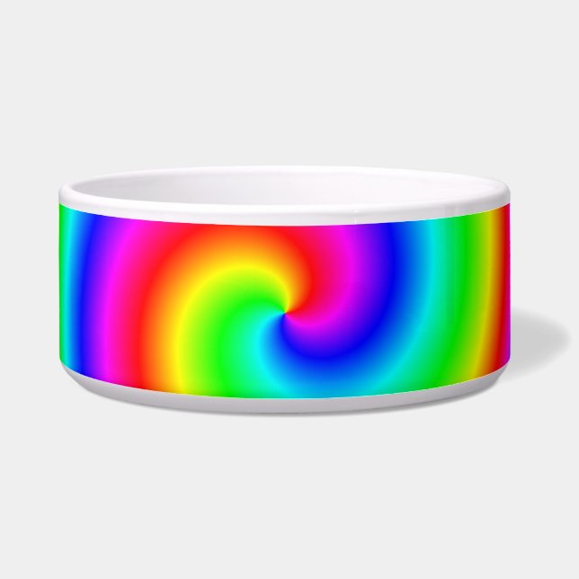 虹色。 明るく、カラフルな螺線形 ボウル (正面)