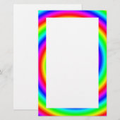 虹色。 明るく、カラフルな螺線形 便箋 (正面/裏面)