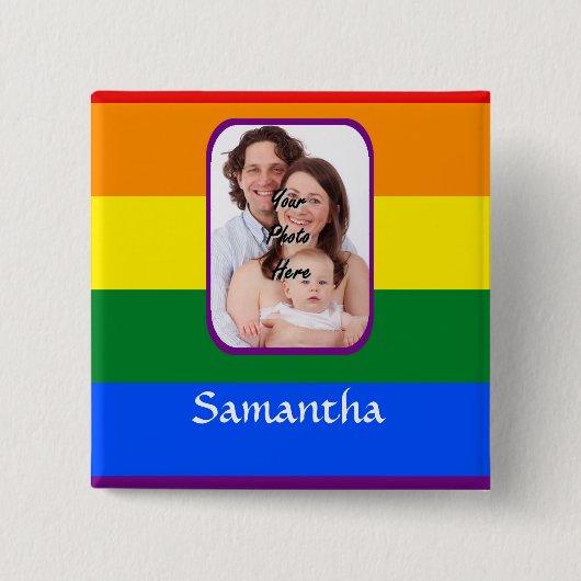 虹色 缶バッジ (正面)