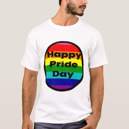 虹色LGBTQハッピープライドデイのお祝い Tシャツ