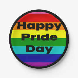 虹色LGBTQパーティーグッズ ハッピー・プライド・デー ペーパープレート