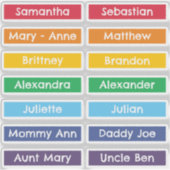 虹色LGBTQフラグカスタムゲストリストネーム シール (正面)