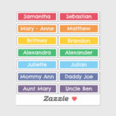 虹色LGBTQフラグカスタムゲストリストネーム シール (シート)