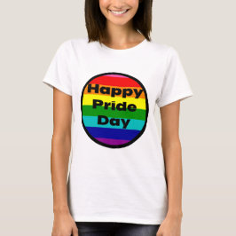 虹色LGBTQプライドのお祝い ハッピー プライド デー Tシャツ