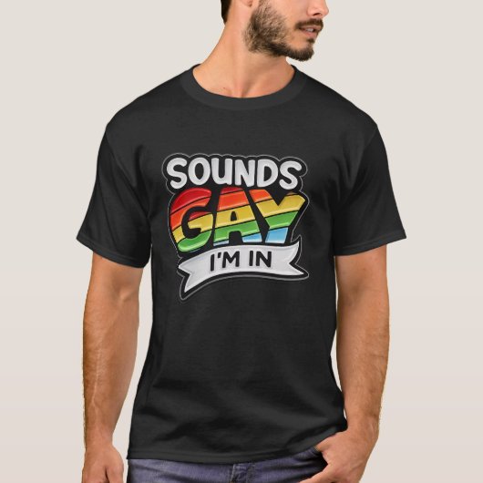 虹色LGBTQプライドゲイサウンドTシャツ Tシャツ (正面)