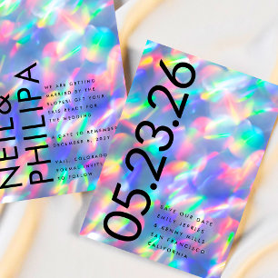 虹色Ultra DATEモダン非はっきりしたフォト セーブザデート