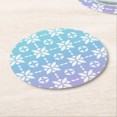虹花カラフル柄 ラウンドペーパーコースター (アングル)