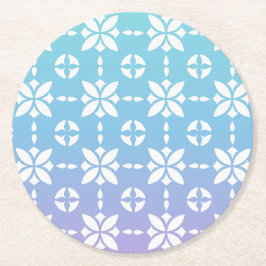 虹花カラフル柄 ラウンドペーパーコースター