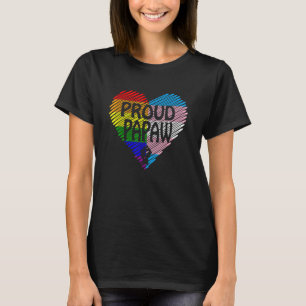 虹誇りを持ったとトランスジェンダーの国旗を持つパポーLgbt Tシャツ