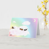 虹遊の橋を渡る カード (黄色い花)