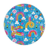 虹雨低下のハートパターンを曇らせます カッティングボード (正面)