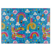 虹雨低下のハートパターンを曇らせます カッティングボード (正面)