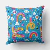 虹雨低下のハートパターンを曇らせます クッション (裏面)