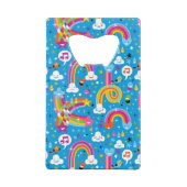 虹雨低下のハートパターンを曇らせます クレジットカード栓抜き (裏面)