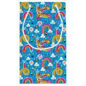 虹雨低下のハートパターンを曇らせます スモールペーパーバッグ (裏面)