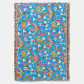 虹雨低下のハートパターンを曇らせます スローブランケット (正面縦)