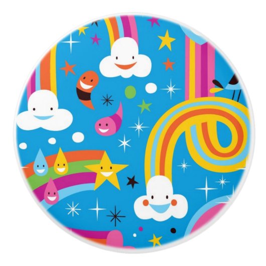 虹雨低下のハートパターンを曇らせます セラミックノブ (正面)