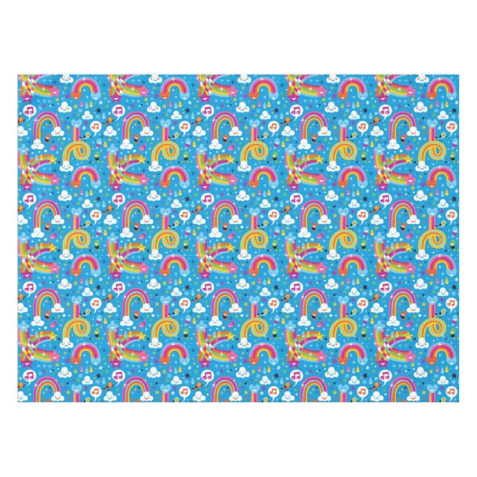 虹雨低下のハートパターンを曇らせます テーブルクロス (正面(横))