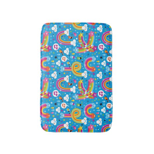 虹雨低下のハートパターンを曇らせます バスマット (正面縦)