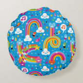 虹雨低下のハートパターンを曇らせます ラウンドクッション (裏面)