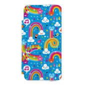 虹雨低下のハートパターンを曇らせます INCIPIO iPhoneウォレットケース (フォリオ 正面)