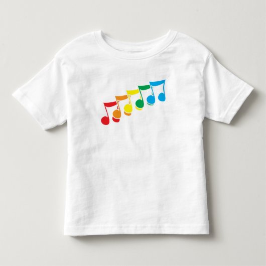 虹音楽は幼児のTシャツに注意します トドラーTシャツ (正面)