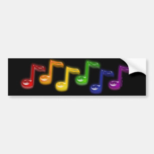虹音楽は黒いバンパーステッカーに注意します バンパーステッカー