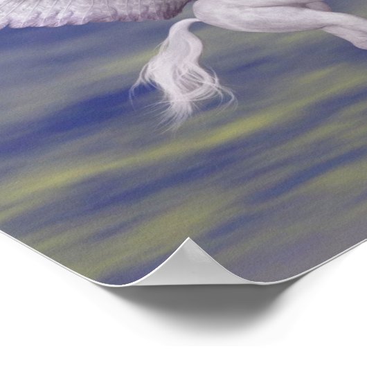 虹飛んでいるの夢の上のユニコーンパーソナライズされた ポスター (角)