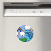 虹飛んでいるの青いユニコーン マグネット (インサイチュ (食洗機))