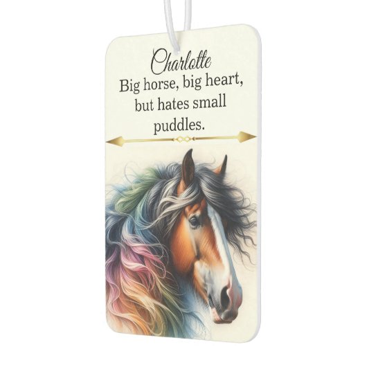 虹鮮やかのマネの馬。 カーエアーフレッシュナー (左)