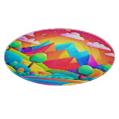 虹鮮やかの風景画 カッティングボード (角)