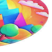 虹鮮やかの風景画 カッティングボード (角)