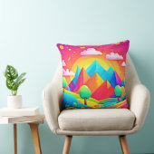虹鮮やかの風景画 クッション (椅子)
