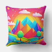 虹鮮やかの風景画 クッション (裏面)