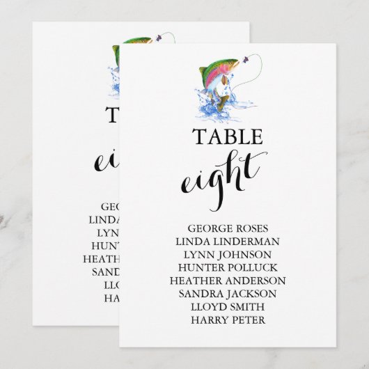 虹鱒釣りのテーマ 招待状 (正面/裏面)