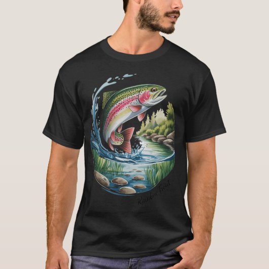 虹鱒:川の宝石 - 美しさと Tシャツ (正面)