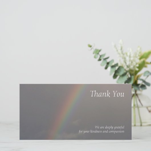 虹2の悔やみや弔慰は写真カード感謝していしています サンキューカード (スタンド正面)