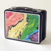 "虹"の抽象的なお弁当箱 メタルランチボックス (裏面)