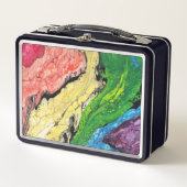 "虹"の抽象的なお弁当箱 メタルランチボックス (正面)