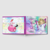 虹、ふわふわの雲と蝶のベビーガール ゲストブック (全面)