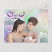 虹、ふわふわの雲、蝶の写真はがき ポストカード (正面)