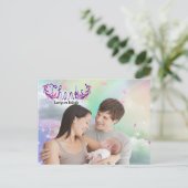 虹、ふわふわの雲、蝶の写真はがき ポストカード (スタンド正面)