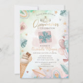 虹,アイスクリーム,風船 夏のキンセアニエラ 招待状 (正面)