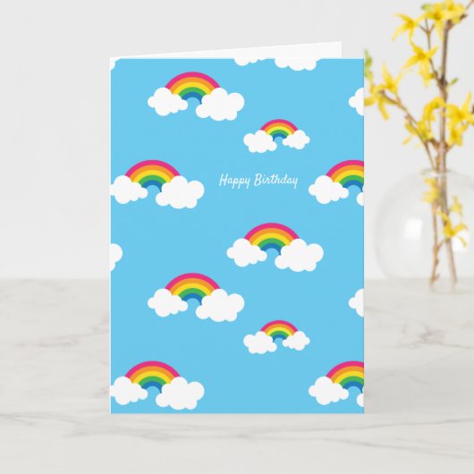 虹 カード (黄色い花)