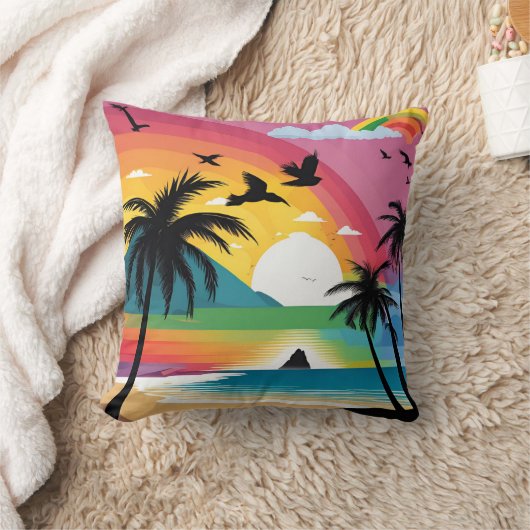 虹 クッション (ブランケット)