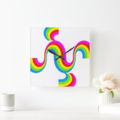 虹 スクエア壁時計 (ホーム)