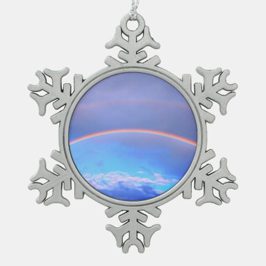 虹 スノーフレークピューターオーナメント (正面)